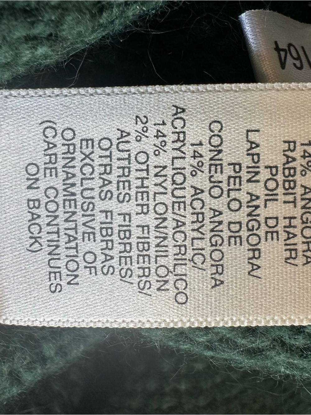 Susan Bristol Angora Blend Fair Isle Beaded Zip Front Cardigan Sweater Green PL - Picture 7 of 10